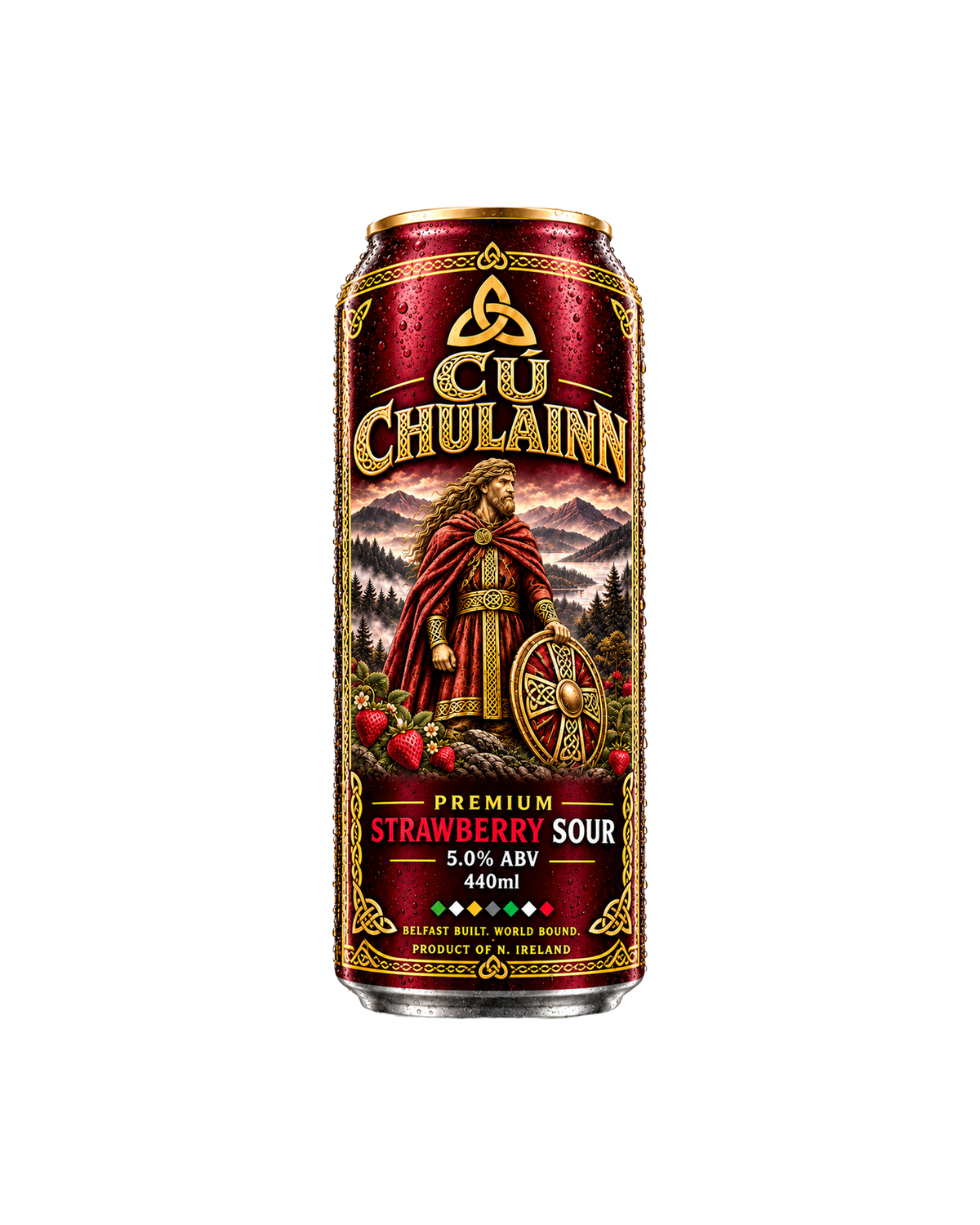 Cú Chulainn Strawberry Sour 440ml can, Kneecap Drinks