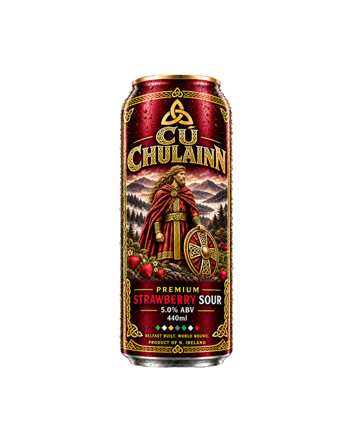 Cú Chulainn Strawberry Sour 440ml can, Kneecap Drinks