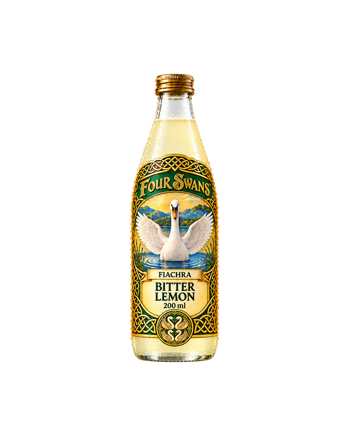 Four Swans Bitter Lemon 200ml bottle, Kneecap Drinks