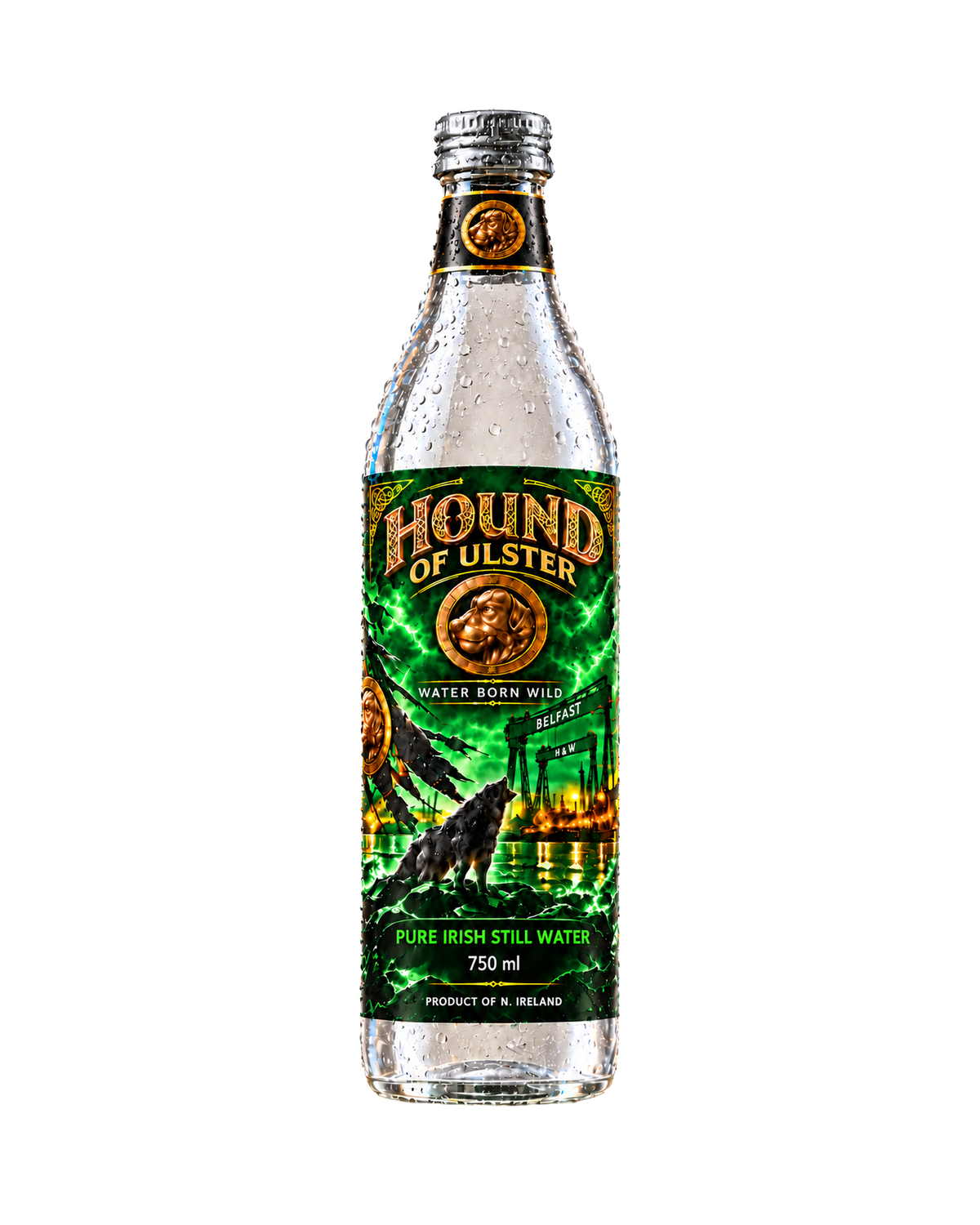 Hound of Ulster Pure Irish Still Water bottle, Kneecap Drinks